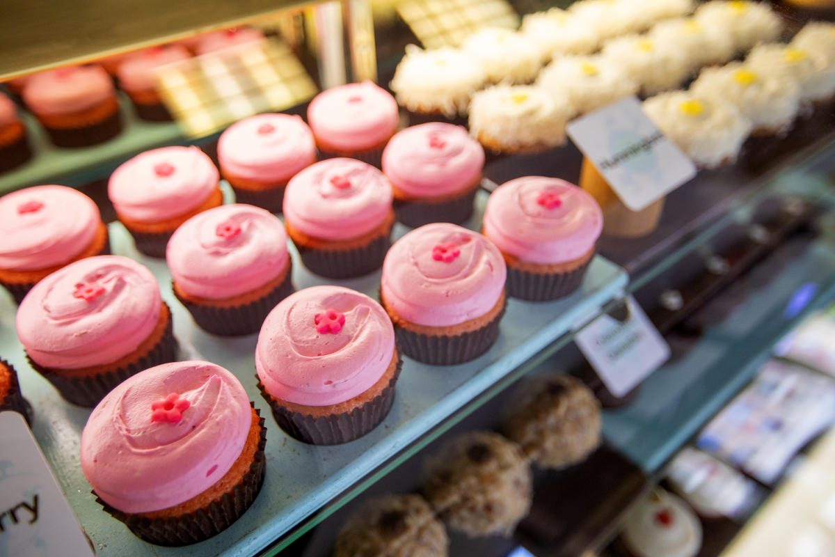 Delicious cupcakes displayed at The Sweet Boutique