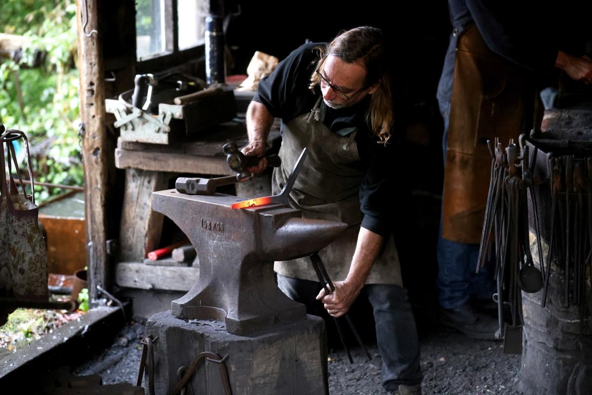 Blacksmith at Weald and Downland museum
