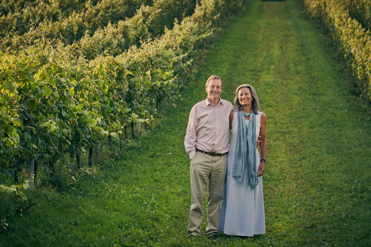 Couple in Vineyards at Wiston Estate
