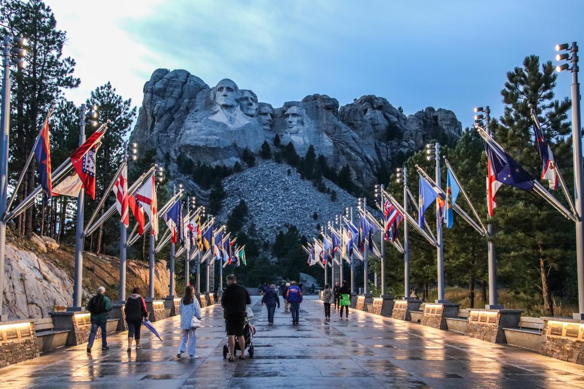 Evening Lighting Ceremony at Mount Rushmore
