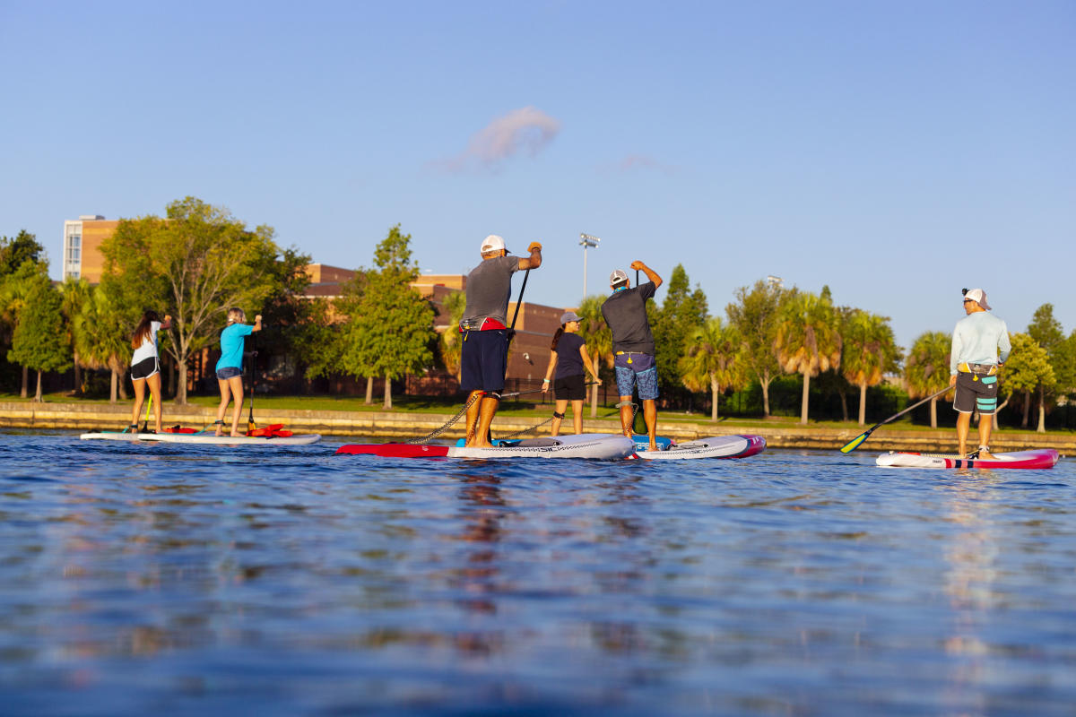 Urban Kai paddleboarding on the Hillsborough River