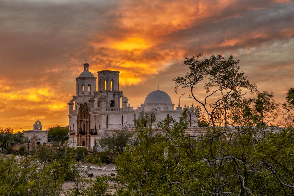 Sunset at Mission San Xavier del Bac