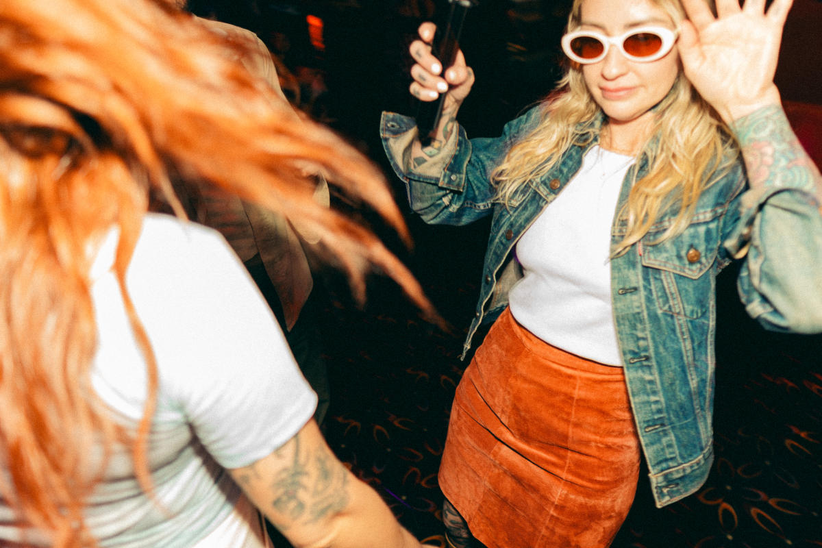Dancing at a bar