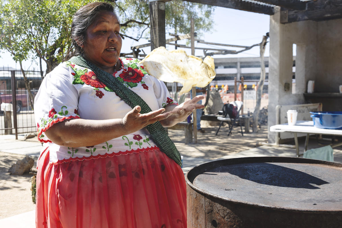 Yaqui Woman Making Tortillas