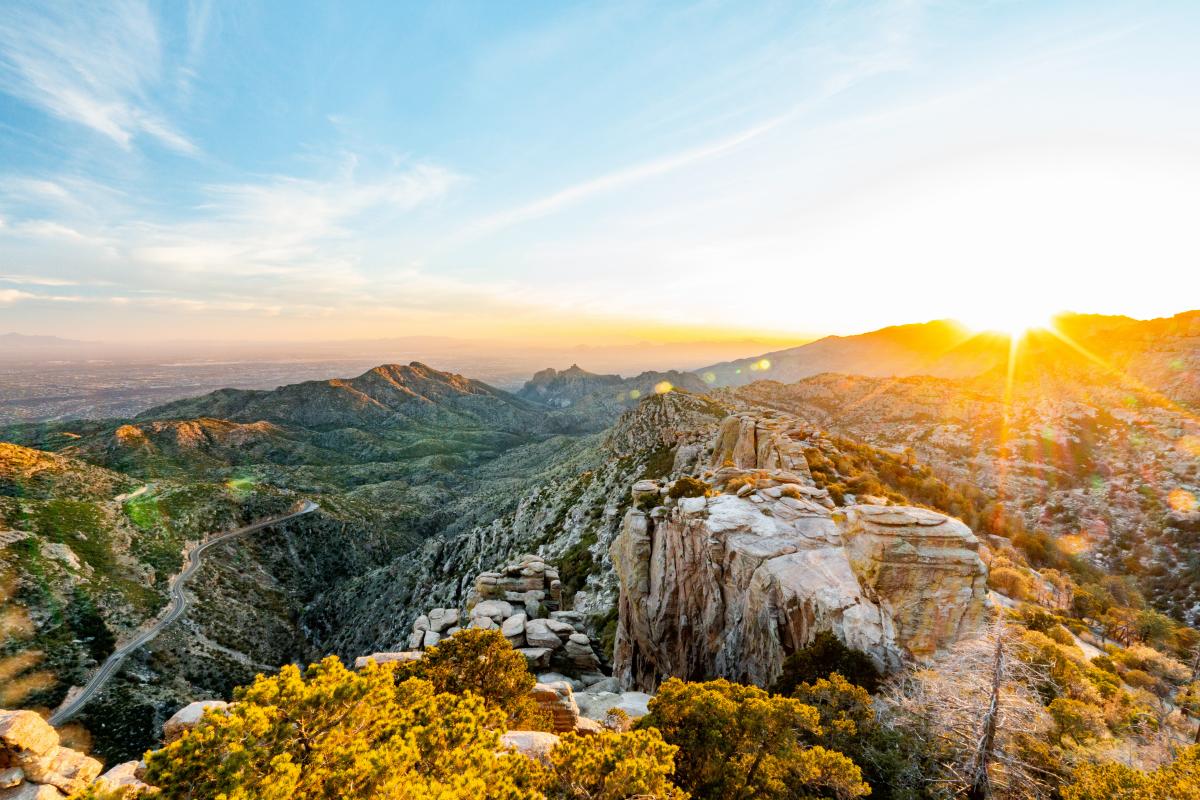 mt lemmon overlook at sunset