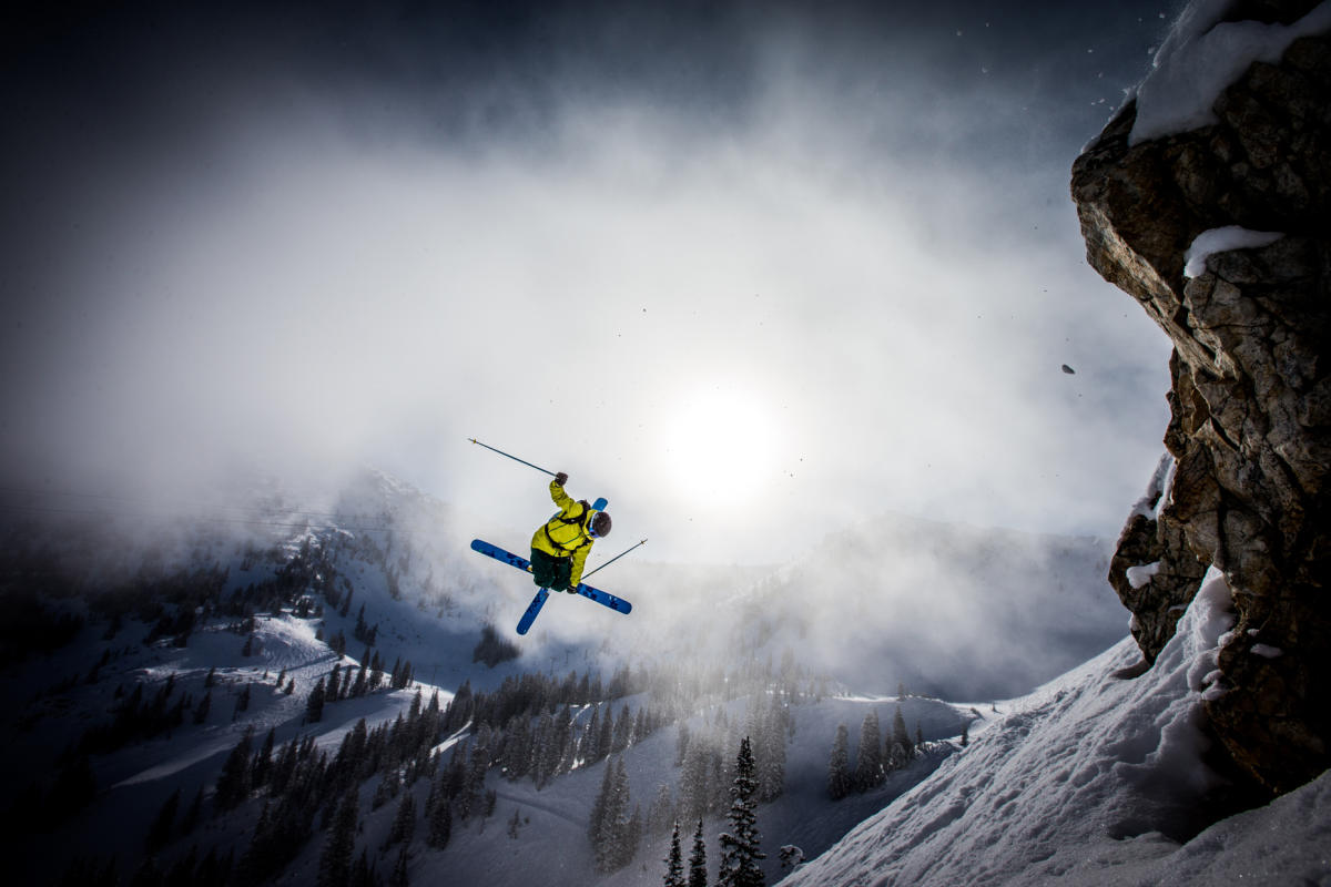 Snowbird Skier jumping