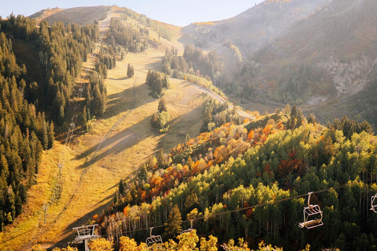 Fall scenic lift ride