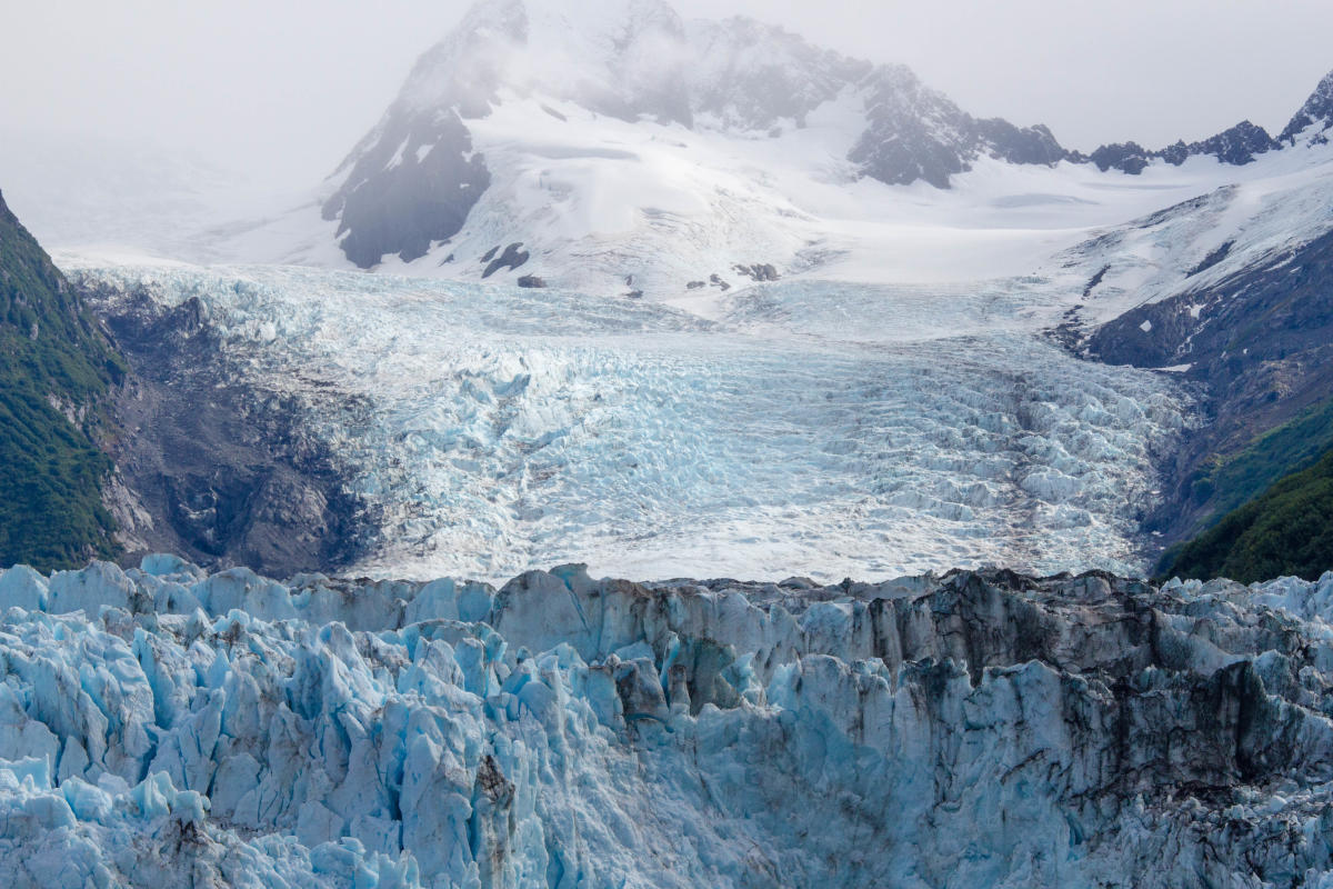 the face of a tidewater glacier