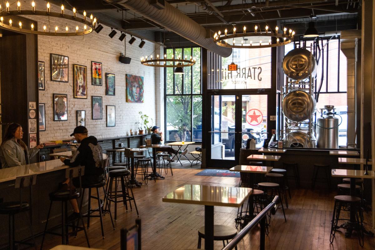 interior shot of the industrial Starr Hill brewery in Lynchburg