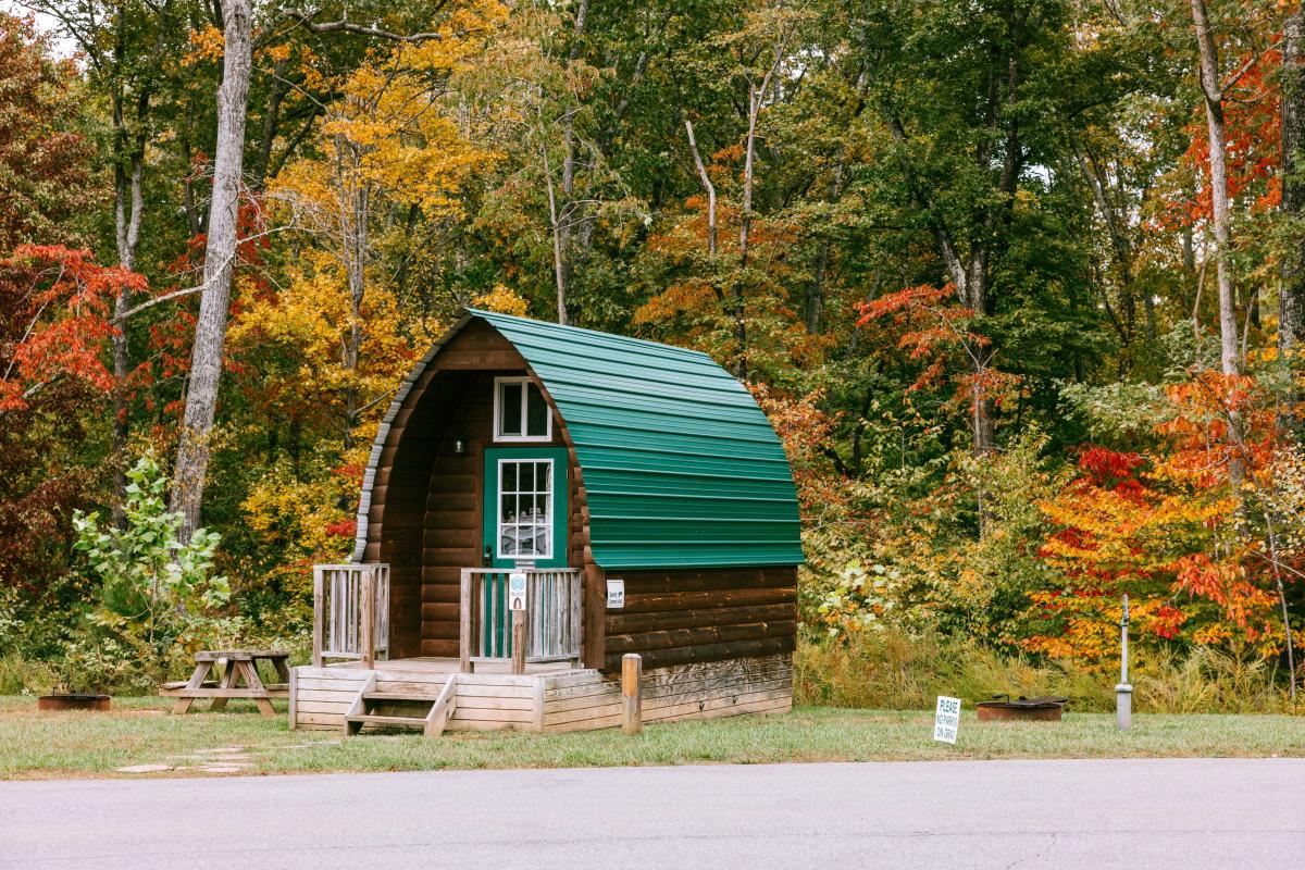 Explore Park in Roanoke's Miniature cabins