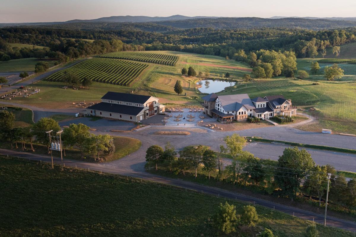 Aerial photo of Stone Tower Winery
