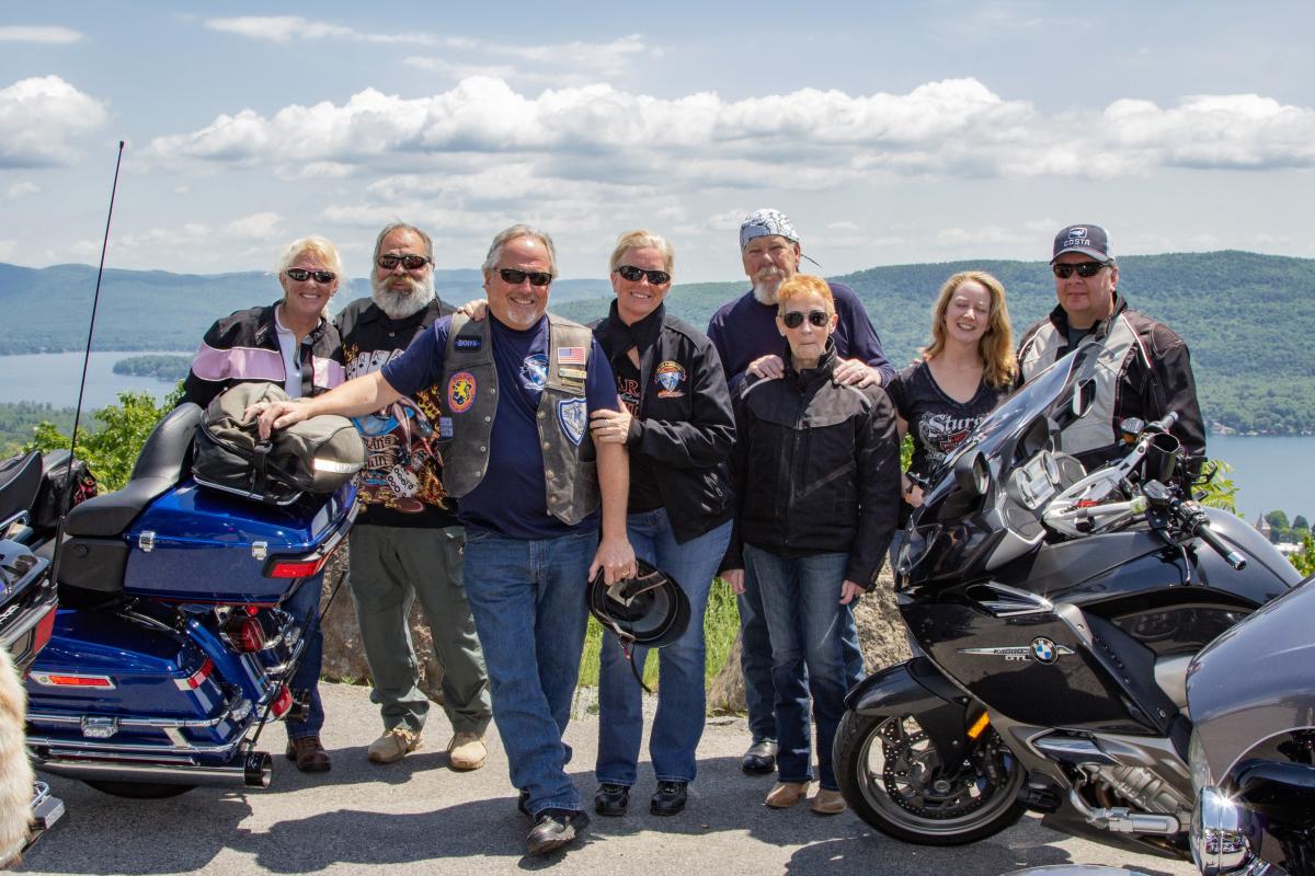 Group of Bikers on Prospect Mountain during Americade