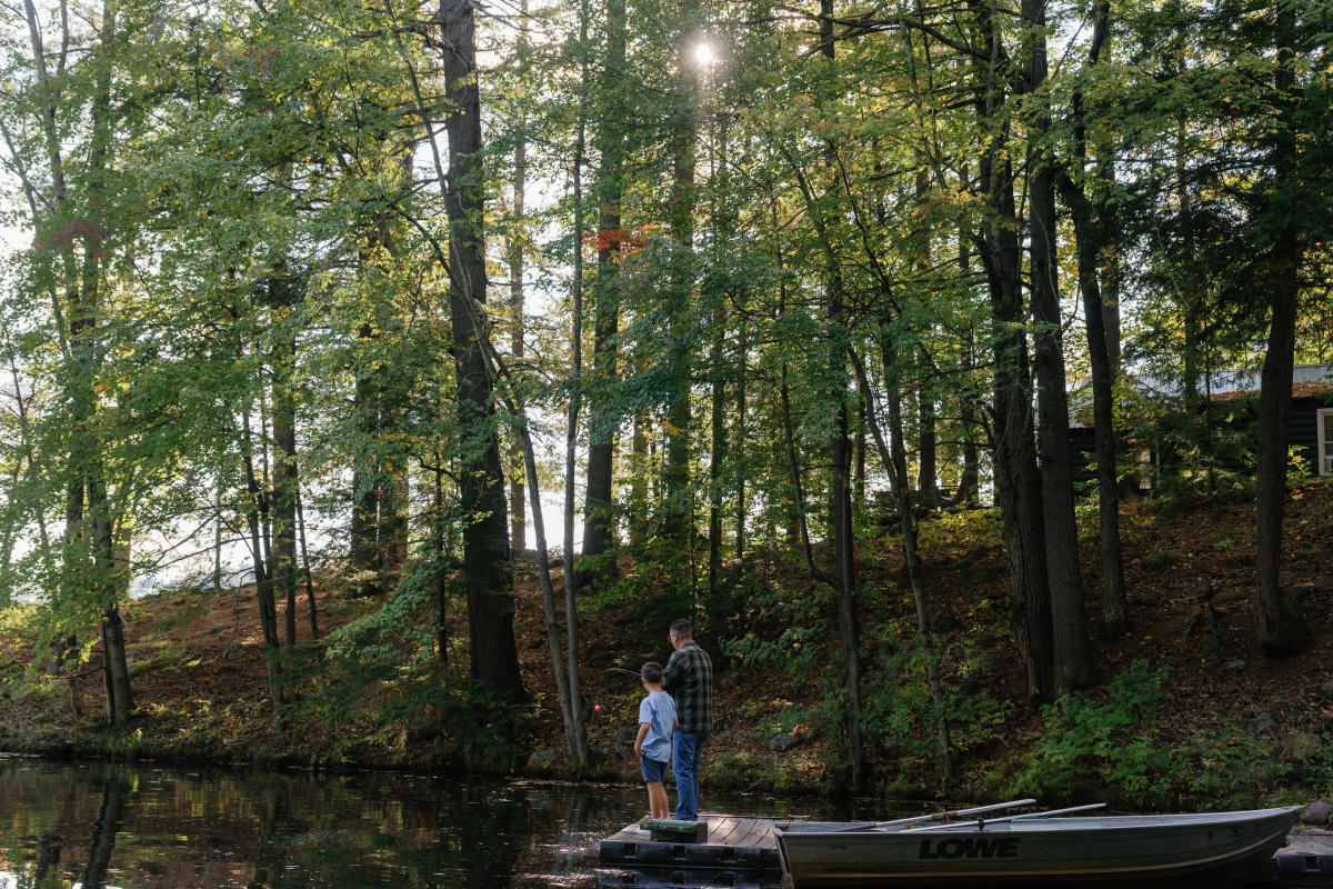 Father and son fishing