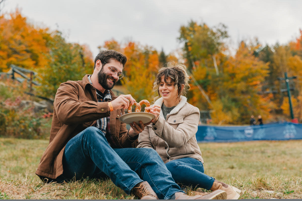 Loon Mountain Resort - Oktoberfest (Couple Sharing a Warm Preztel)