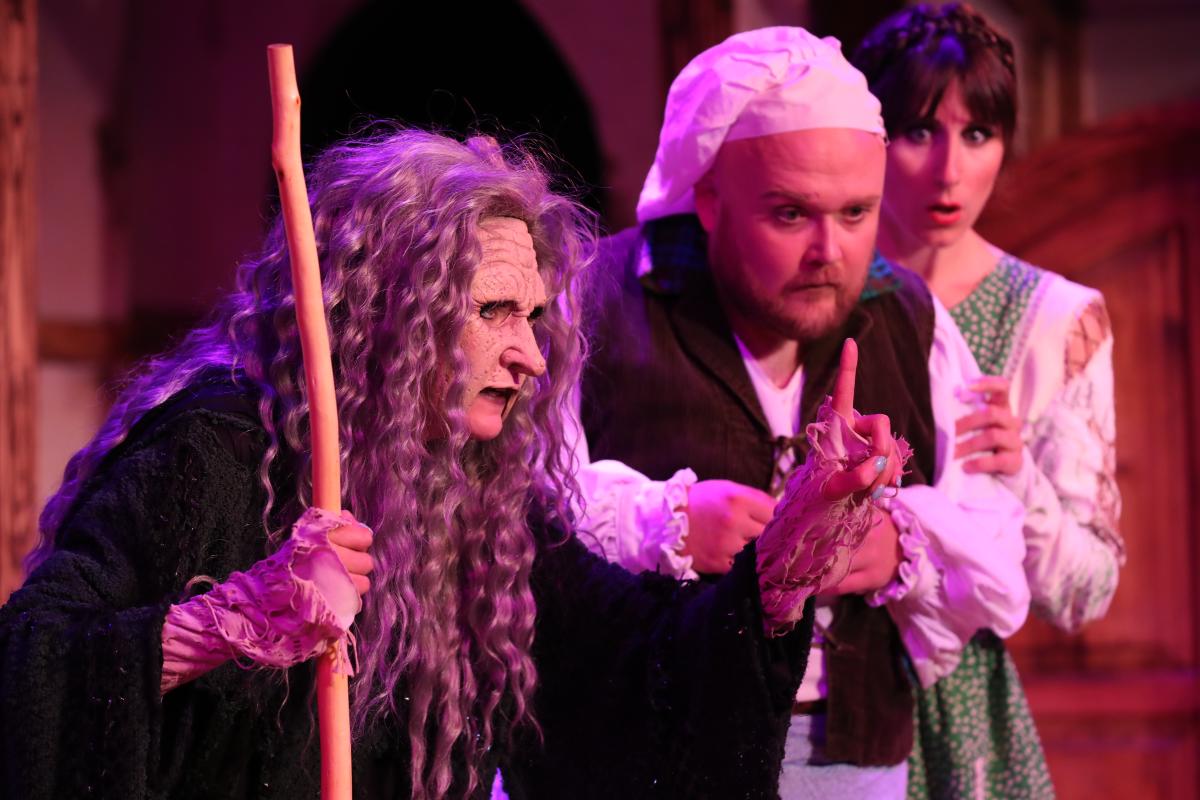 Actors work a scene in "Into the Woods" at Roxy's Downtown