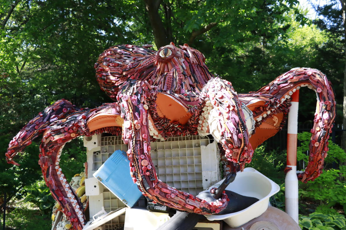 Octopus at Washed Ashore at Botanica Wichita
