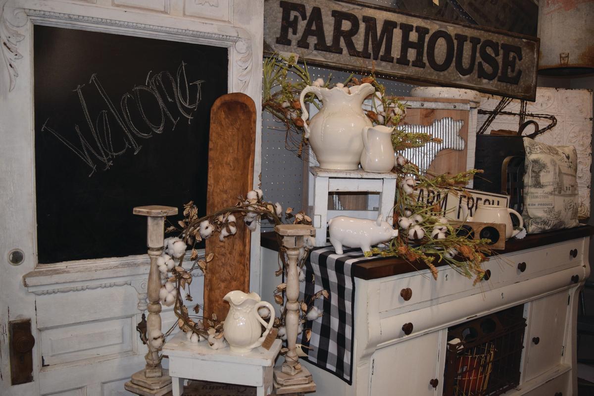 Antiques sit on display for sale at Paramount Antique Mall
