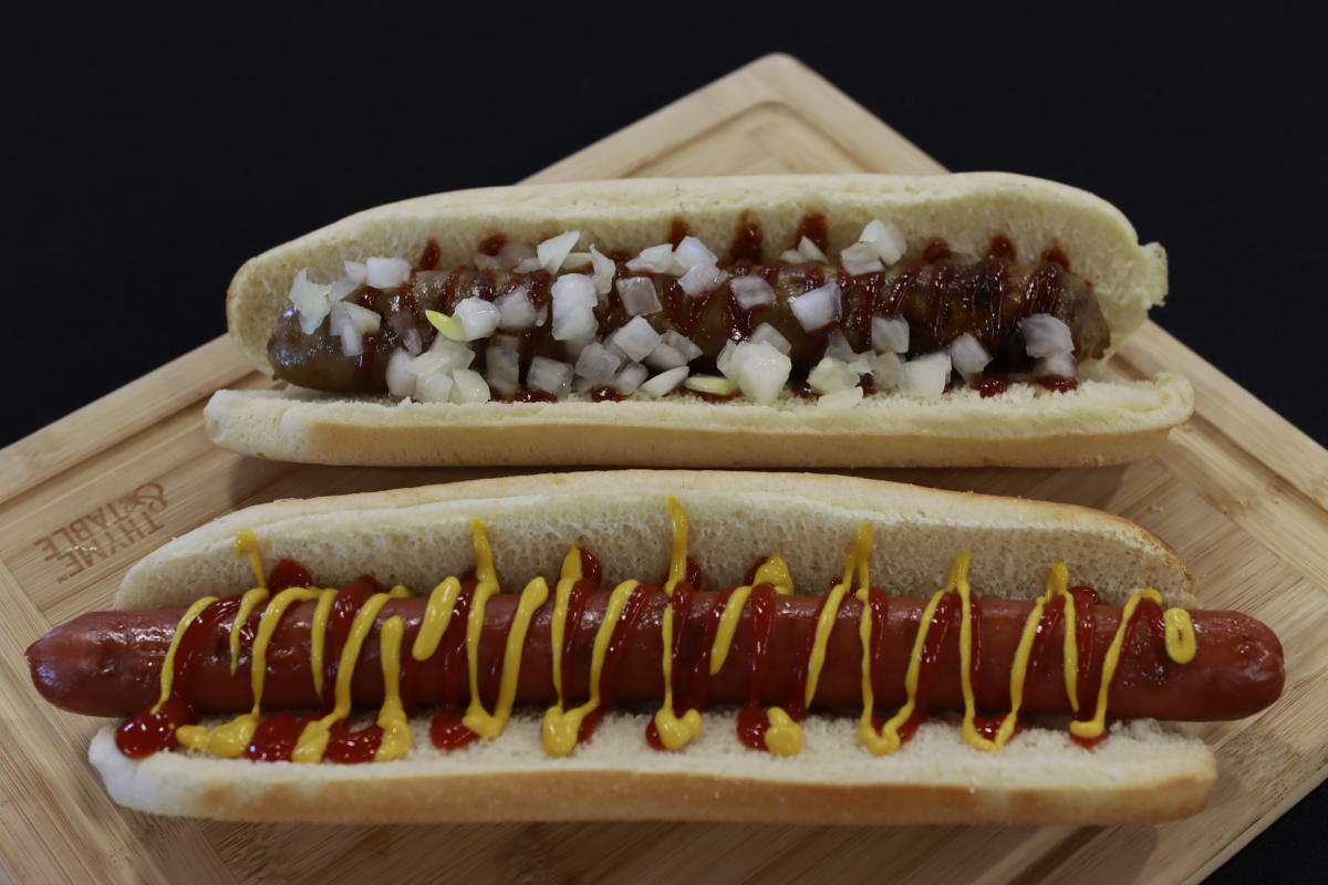 Two hot dogs served at Riverfront Stadium