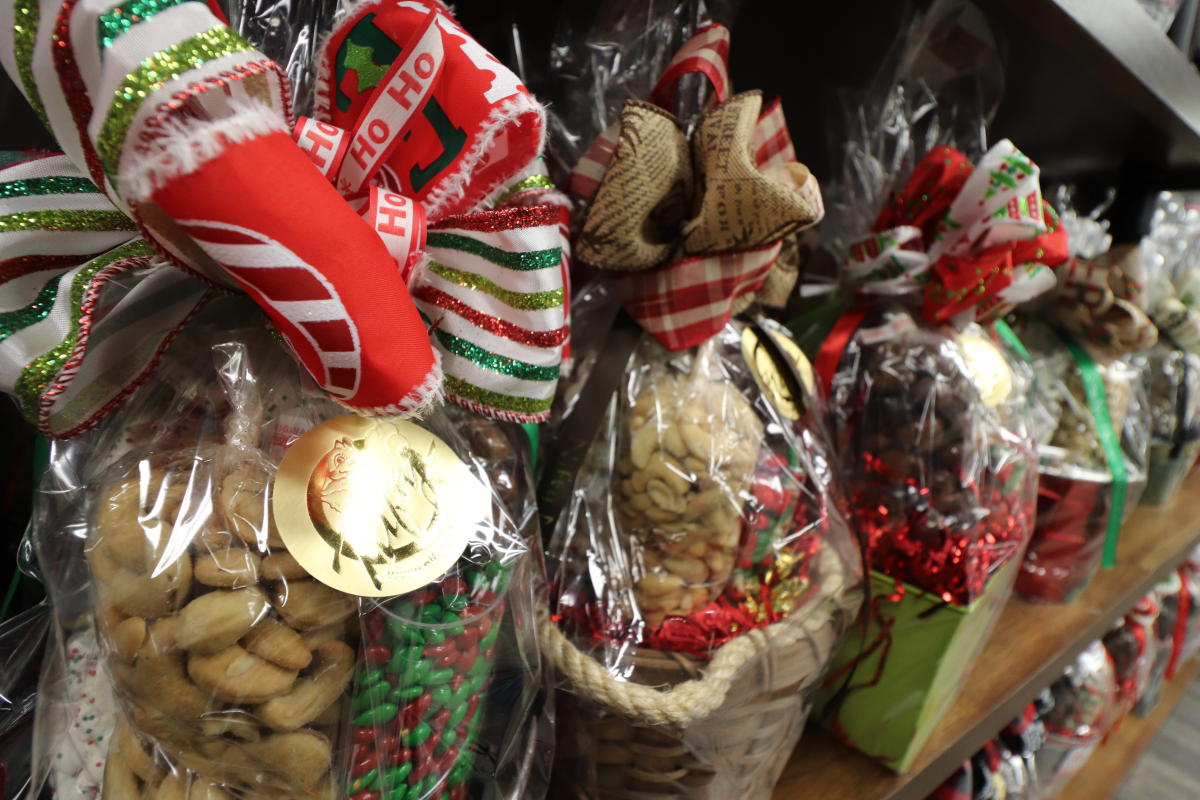 Nuts and other goodies are packaged for the holidays at Nifty Nut House