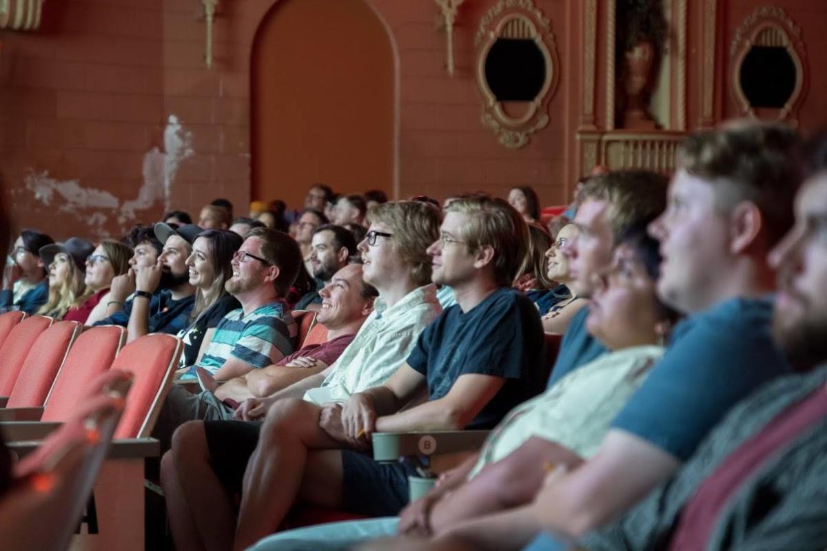 Audience members enjoy a film at the Tallgrass Film Festival