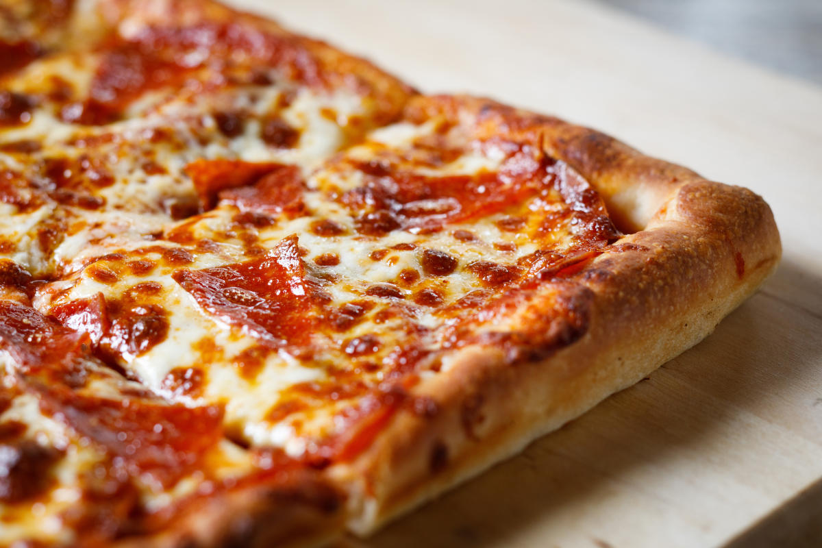 A pizza from Ziggy's is served