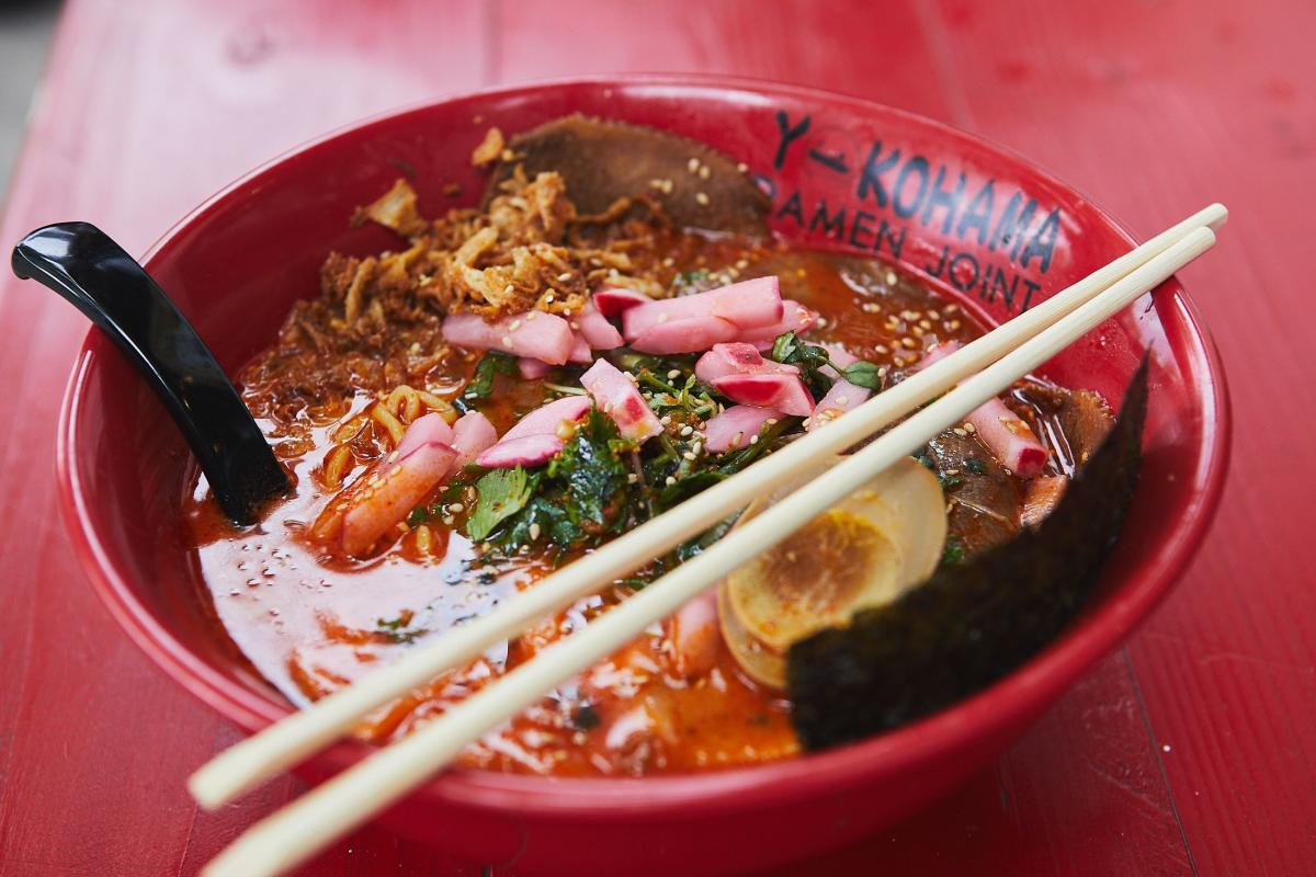 A bowl of ramen is served at Y-Kohama in Wichita