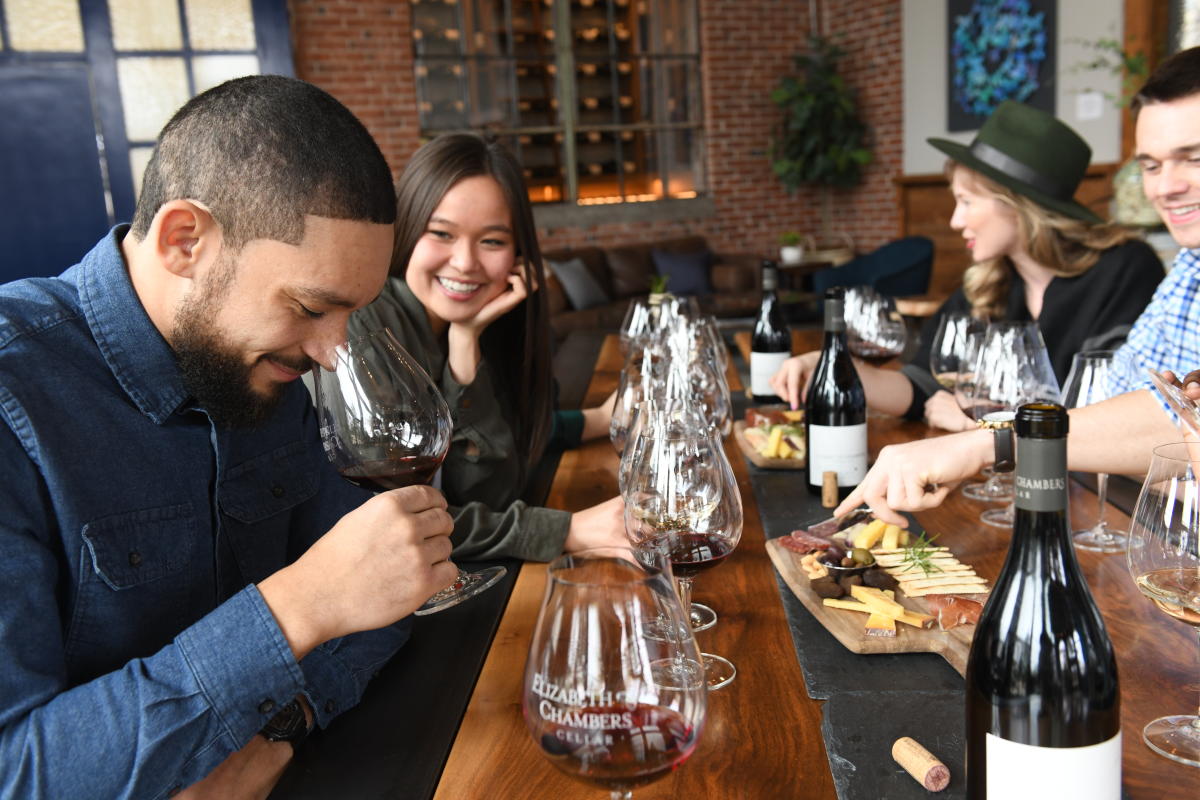 Seated tasting at Elizabeth Chambers Cellar