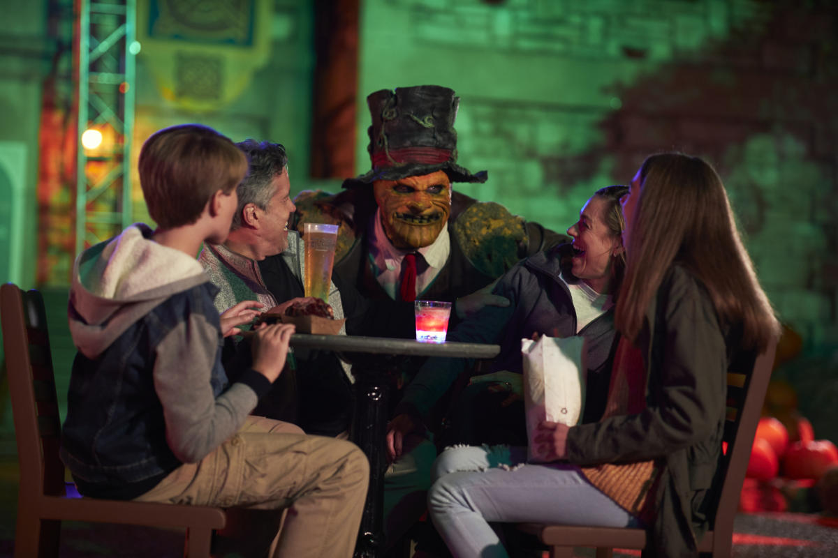 Busch Gardens Halloween character scaring family