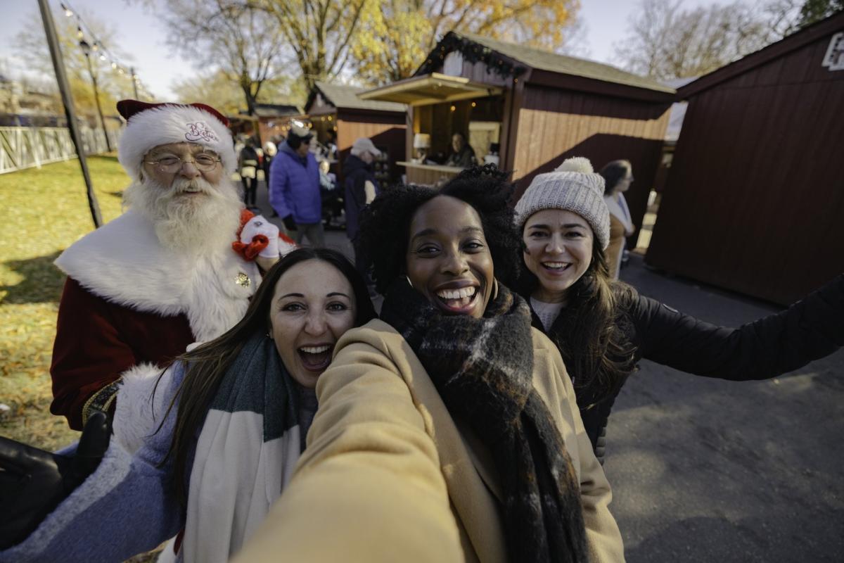 Group with Santa at Holiday Market