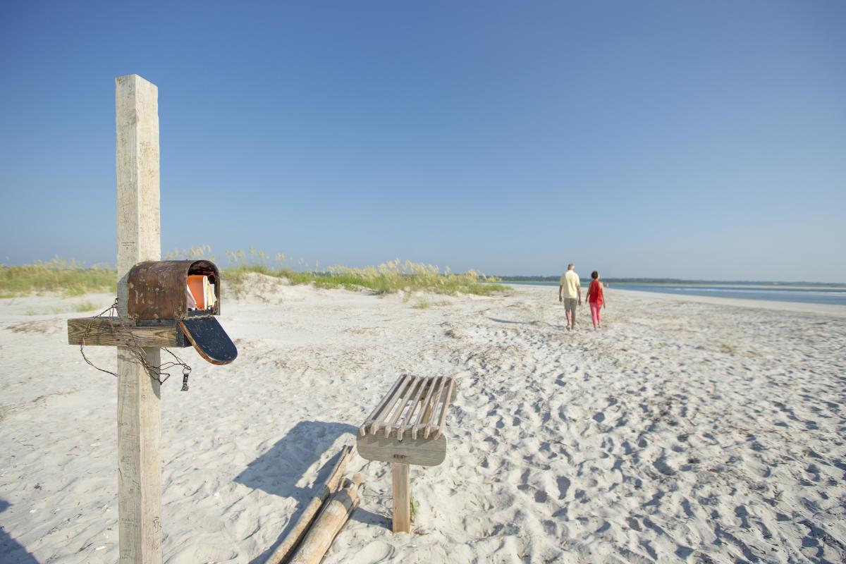 Mailbox on beach