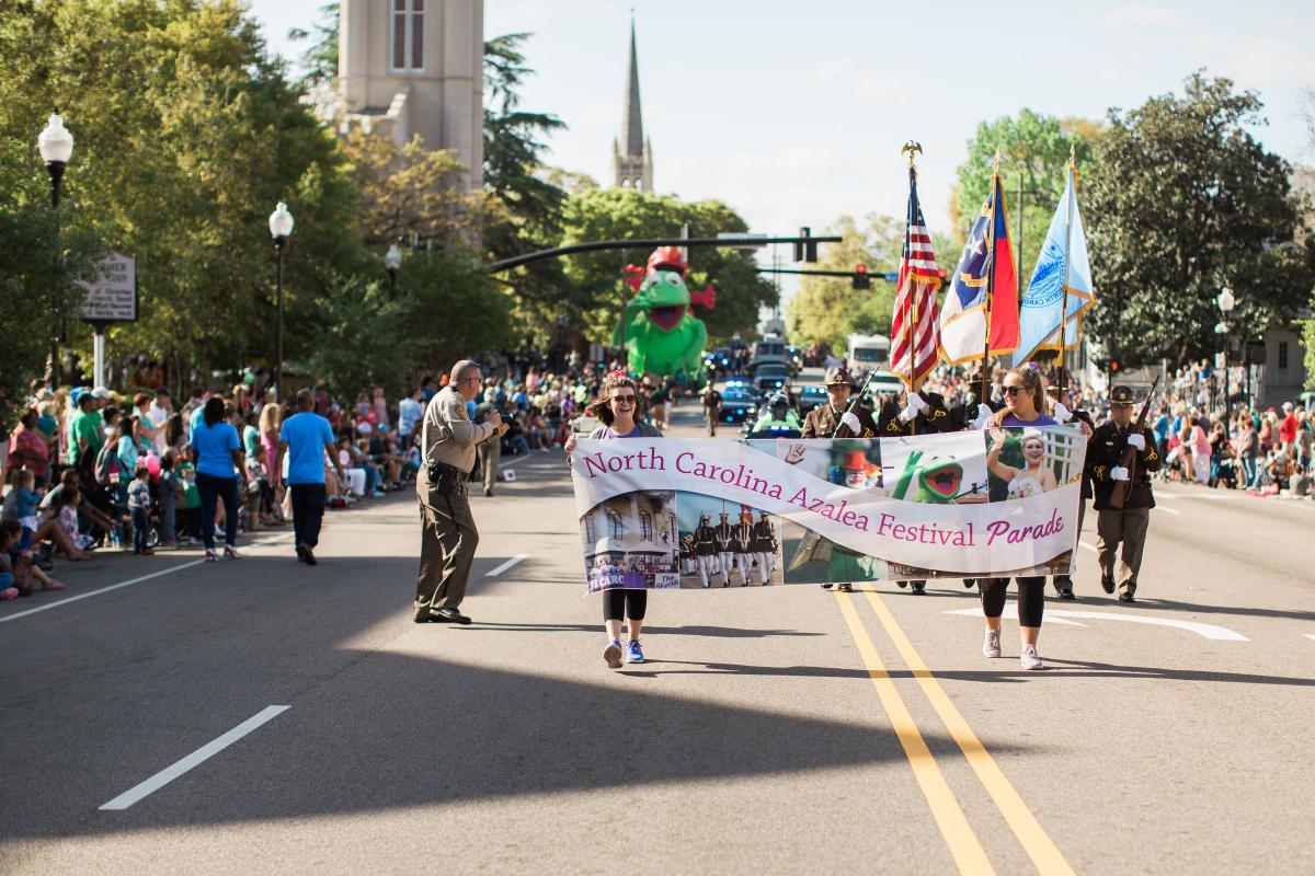 The North Carolina Azalea Festival Parade makes its way through downtown Wilmington