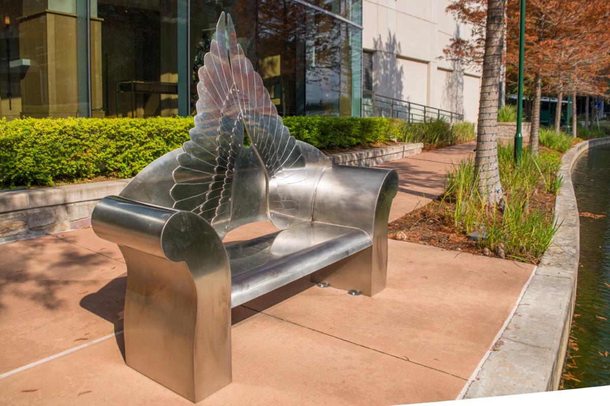 Angel Wings art bench