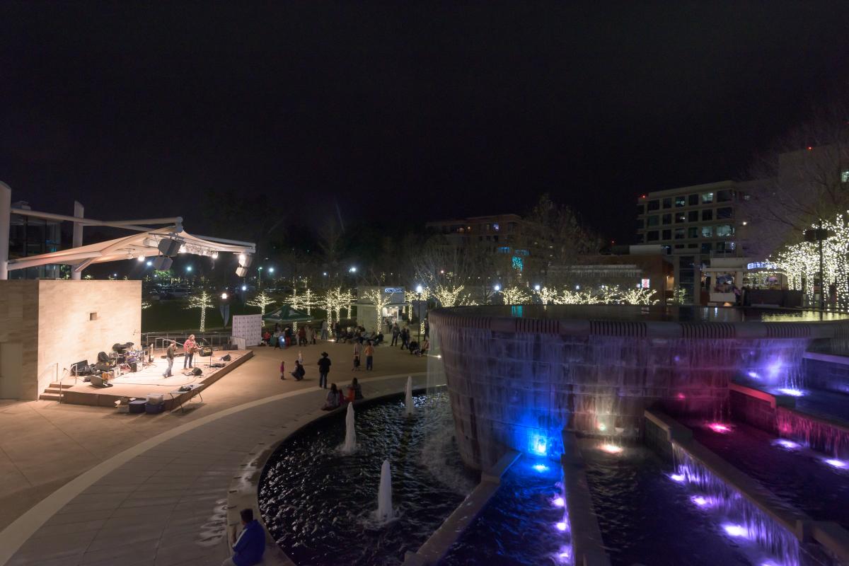 Fountains at Waterway Square during Waterway Nights