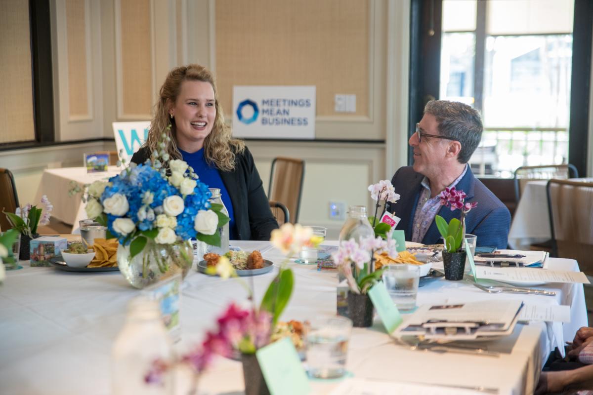 Josie Lewis, Director of Sales for Visit The Woodlands, at Global Meetings Industry Day Meeting Planner Roundtable in The Woodlands, Texas