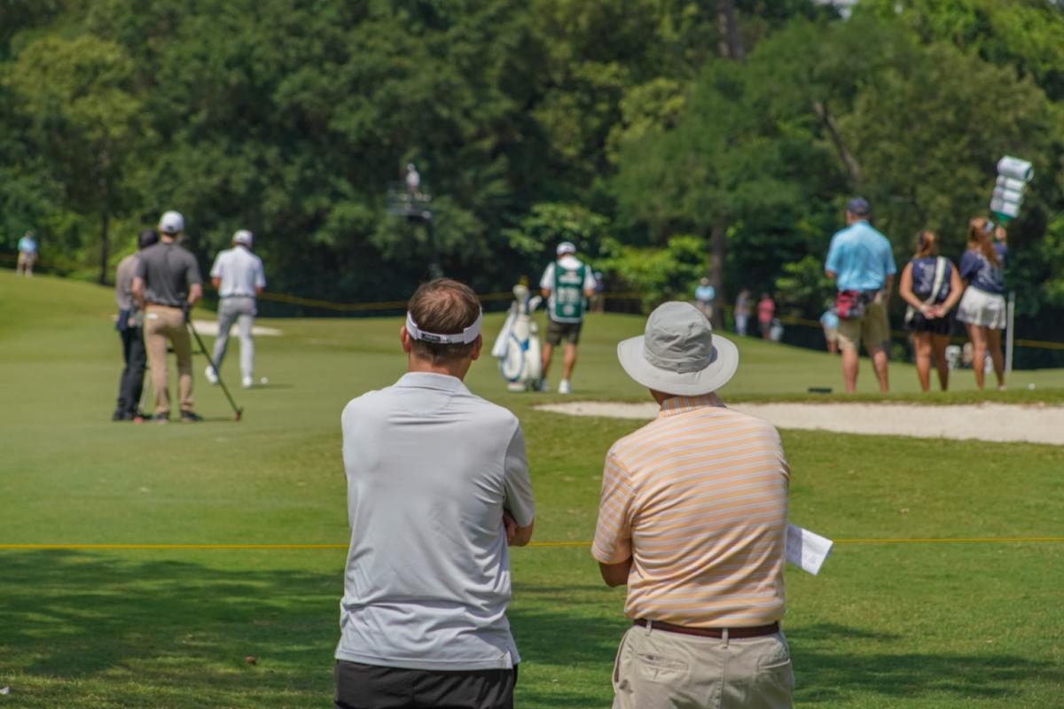 Men watching golf at the Insperity Invitational in The Woodlands Texas