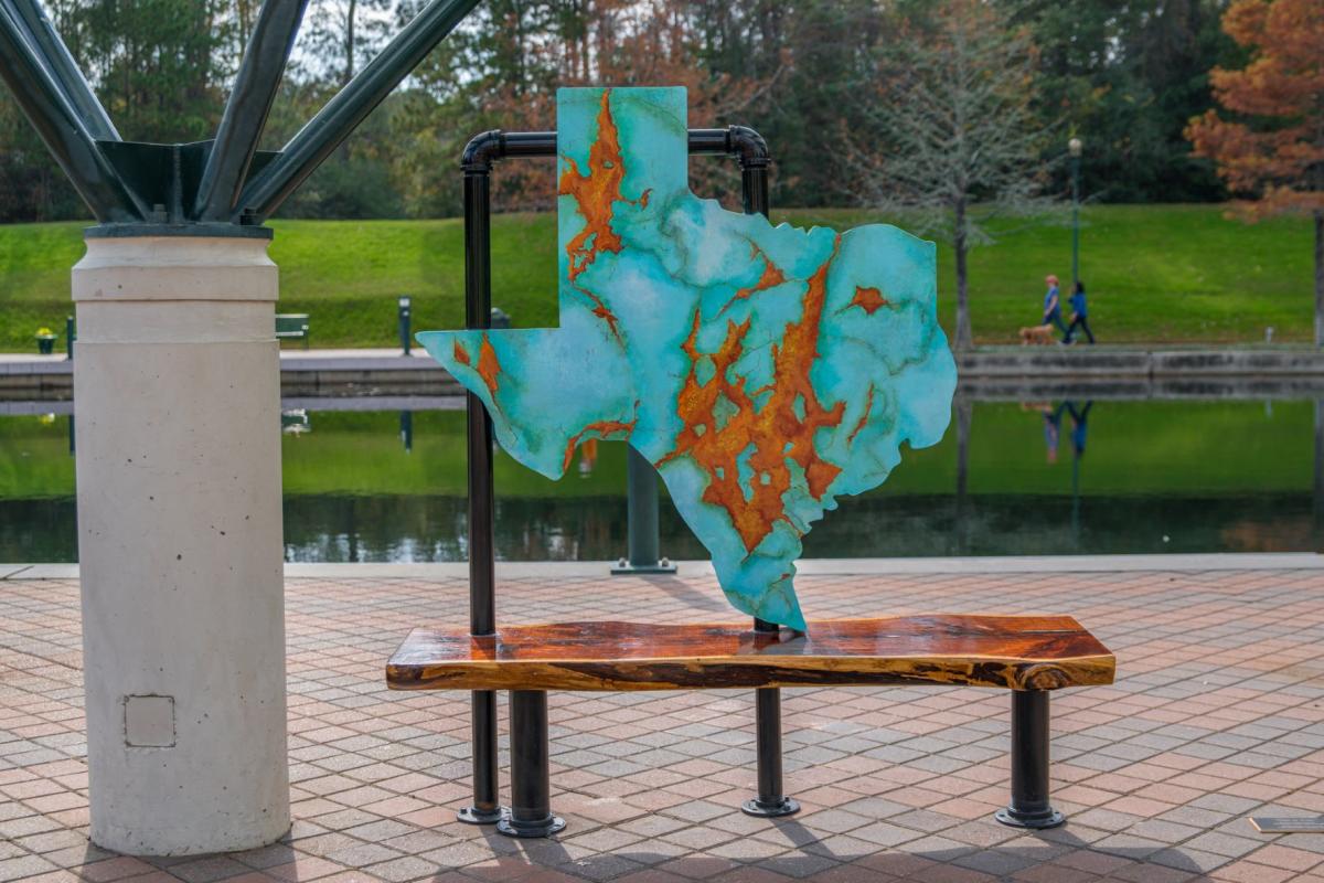 State of Texas art bench