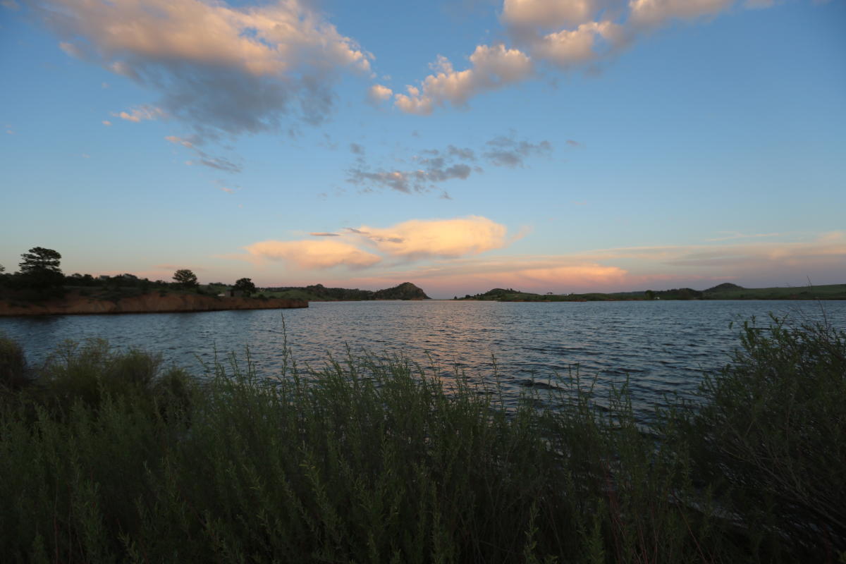 Curt Gowdy State Park scenic lake view.