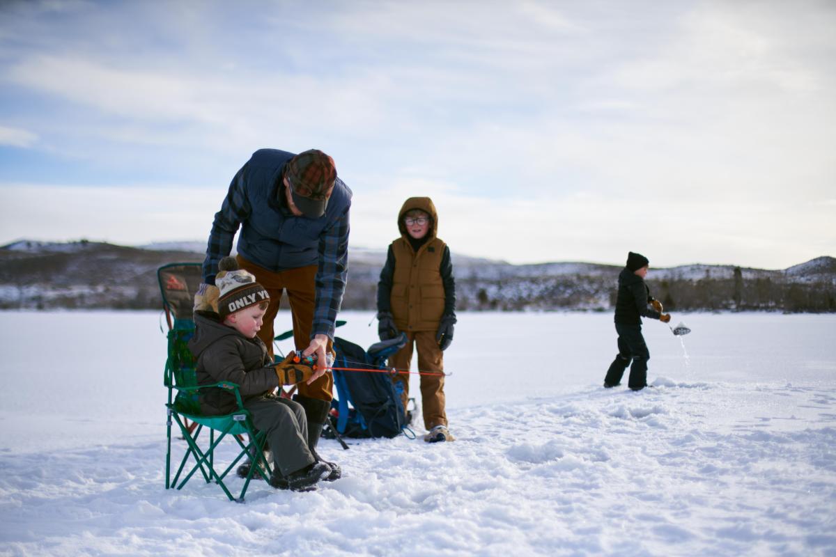 Family Ice Fishing in Pinedale