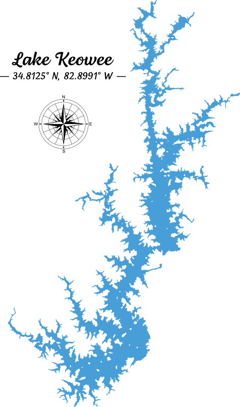 Lake Keowee Map Outline