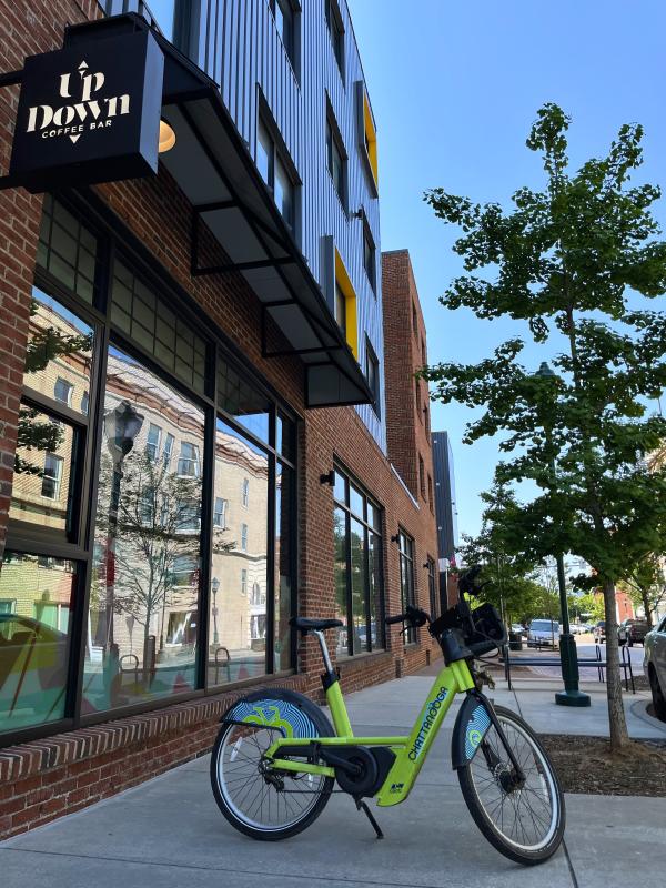 Bike Chattanooga Bike and Sign for Up Down Coffee Bar