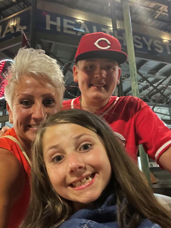 Lori and kids at Lookouts game