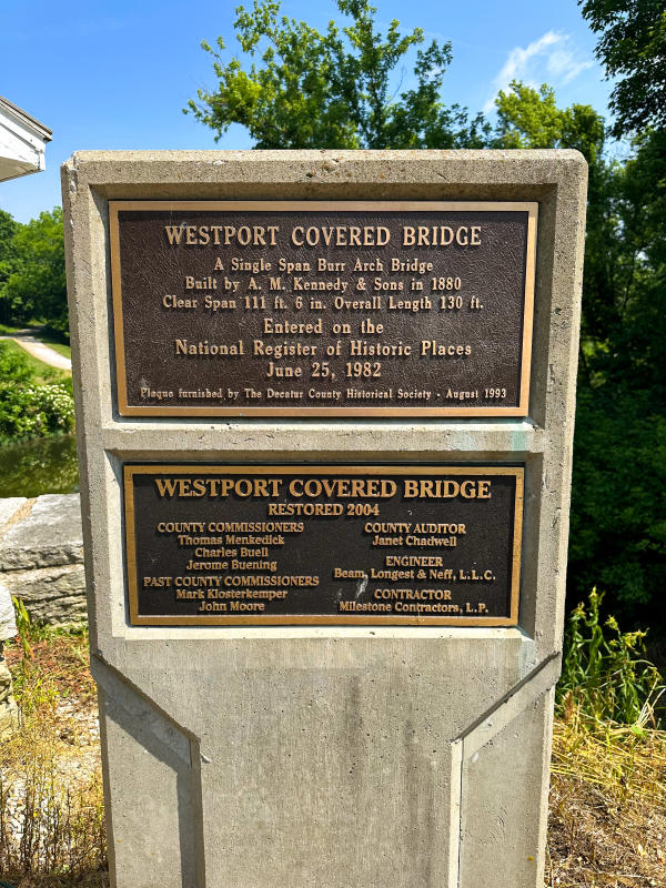 Westport Covered Bridge sign