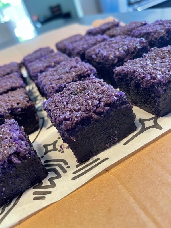 Purple colored pastries 