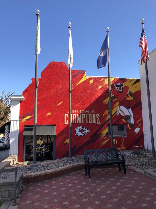 Chiefs Mural in Downtown Overland Park