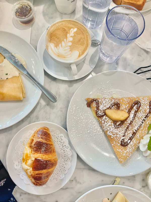 Sweet Paris crepes and croissants for brunch