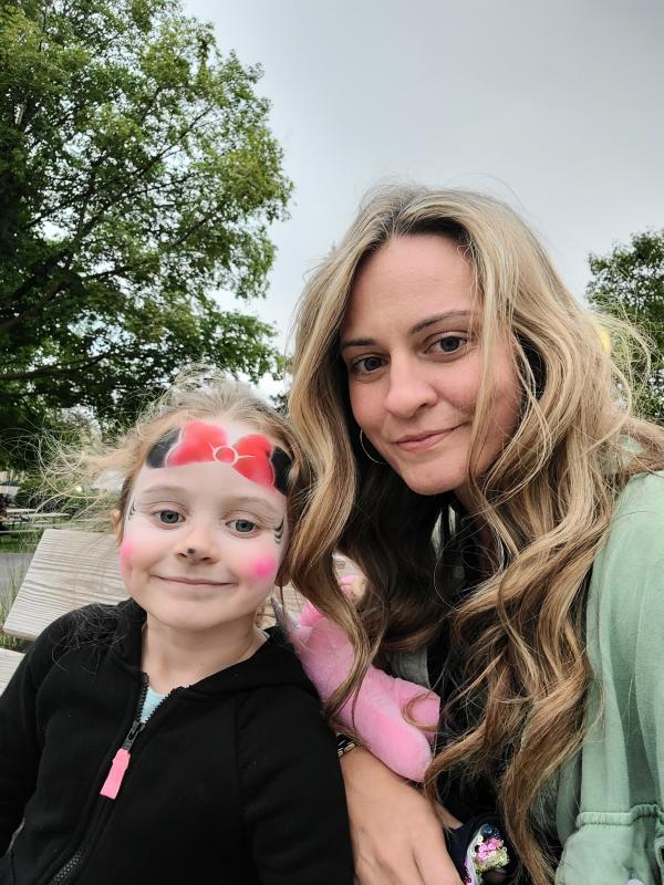 Mother and Daughter at the state fair with facepaint