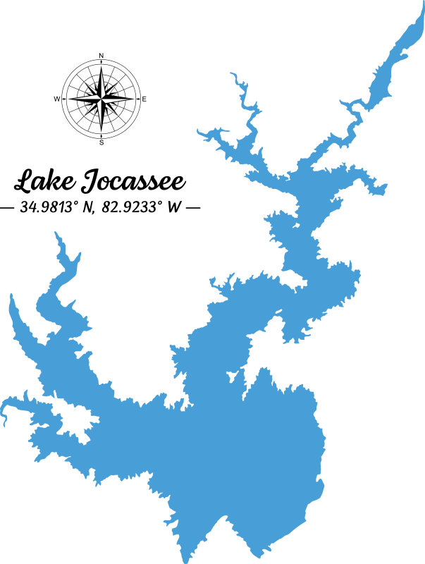 Lake Jocassee Map Outline