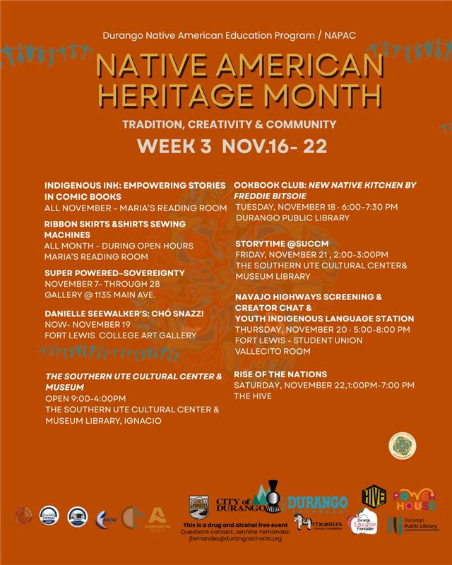 Native American Heritage Month Schedule