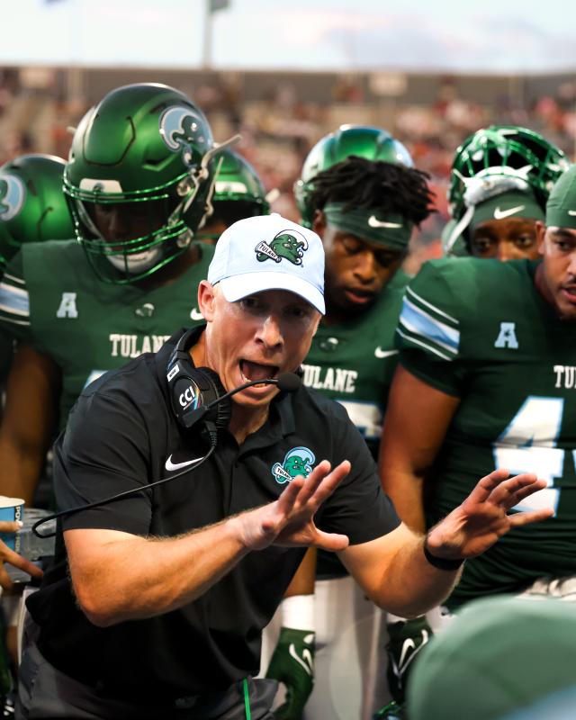 Coach Willie Fritz and the Tulane Green Wave