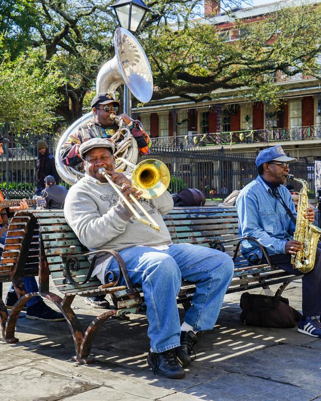 Brass Band am Jackson Square - Straßenmusiker - Frühling